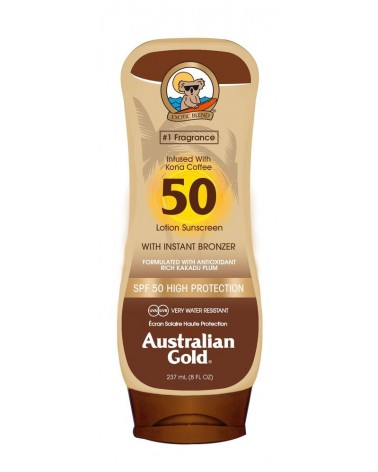 Australian Gold BRONZER Lotion Sunscreen SPF50 237ml