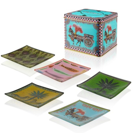 Comar Profumerie | Ortigia | IDEE REGALO | SCATOLA di LATTA TURCHESE con 5 PIATTINI