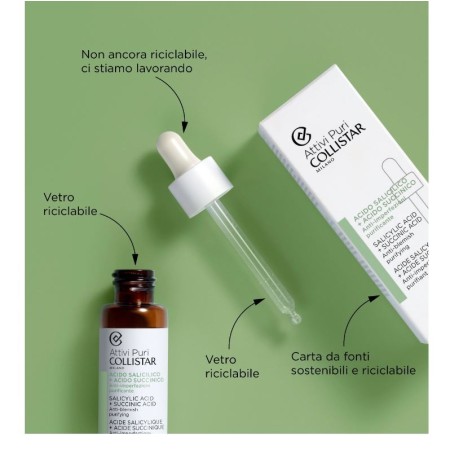 Comar Profumerie | Collistar | ATTIVI PURI | Attivi Puri Acido Salicilico + Acido Succinico 30 Ml | 8015150218870